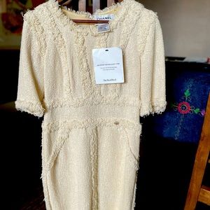 Brand new Chanel off white knit dress